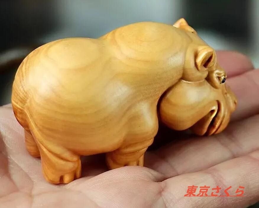 黄楊木 木彫りサイ カバ. 象 置物 Yahoo!オークション - 黄楊木木彫りサイ カバ 象