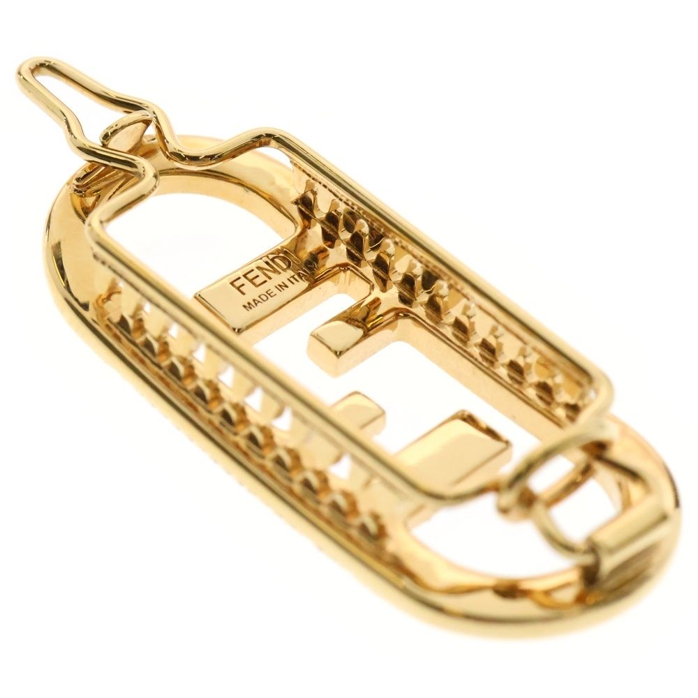 新品未使用　Fendi ヘアピン 金属製 ロゴ入り FENDI (フェンディ) オーロックラインストーンヘアクリップ