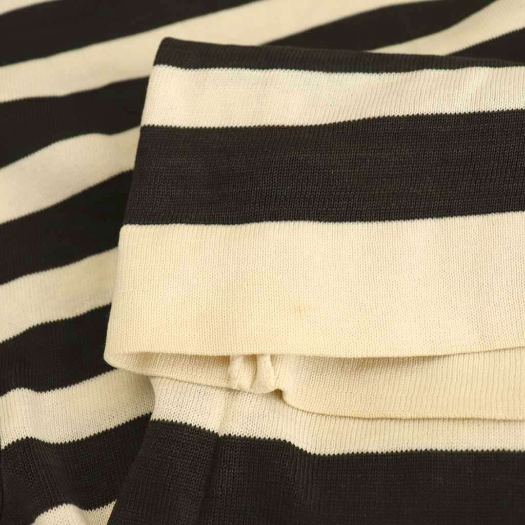 シャネル CHANEL ヴィンテージボーダーニット カットソー 半袖 36 アイボリー ダークブラウン レッド |DO GY53 WWW_OLIVIERBERNSTEIN_COM