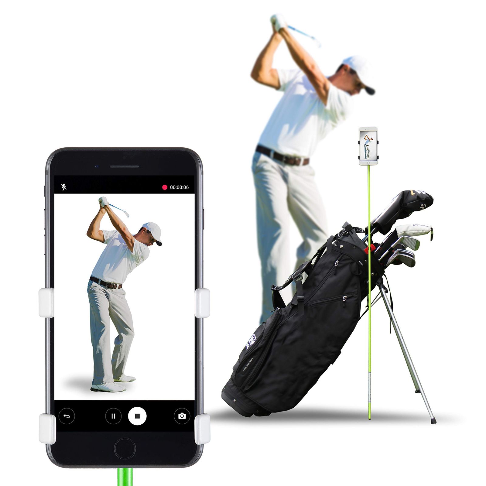 数量限定，爆買い SelfieGOLF レコードゴルフスイング 携帯電話ホルダー ゴルフアナライザーアクセサリー PGAベスト製品受賞 自撮りパッティングトレーニング補助具 あらゆるゴルフバッグとアライメントスティ その他