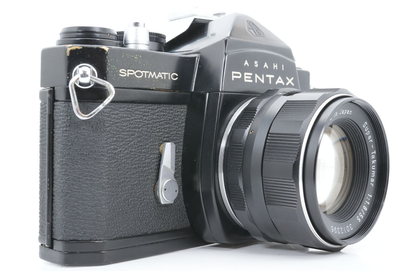 良品 ASAHI PENTAX SPOTMATIC SP ブラック 一眼レフイルムカメラ Super TAKUMAR 55ｍｍ f1.8 標準 単焦点 マニュアル オールドレンズ