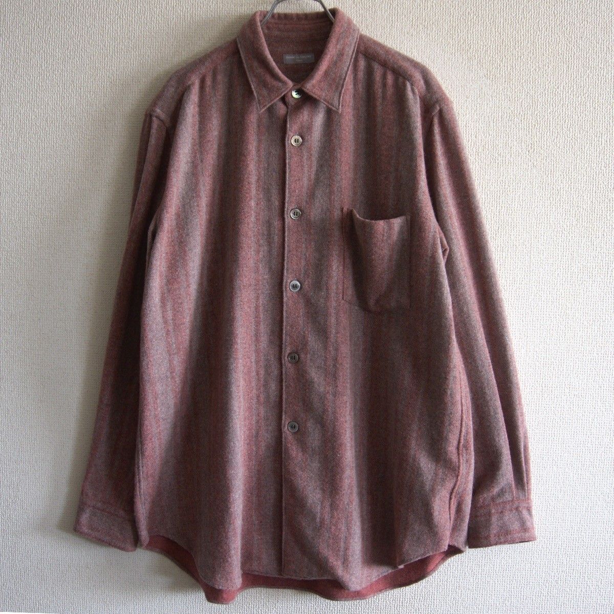 00s|アーカイブ COMME des GARCONS HOMME ビッグシルエット ストライプ シャツ 00年代 ウール コムデギャルソン オム 25090444