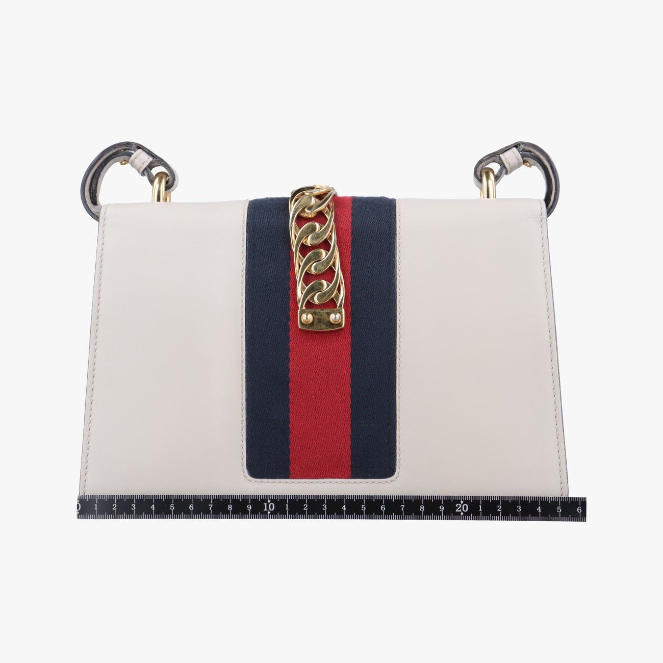 グッチGucciシルヴィアイボリー×ネイビー×レッドレザー421882H021418961