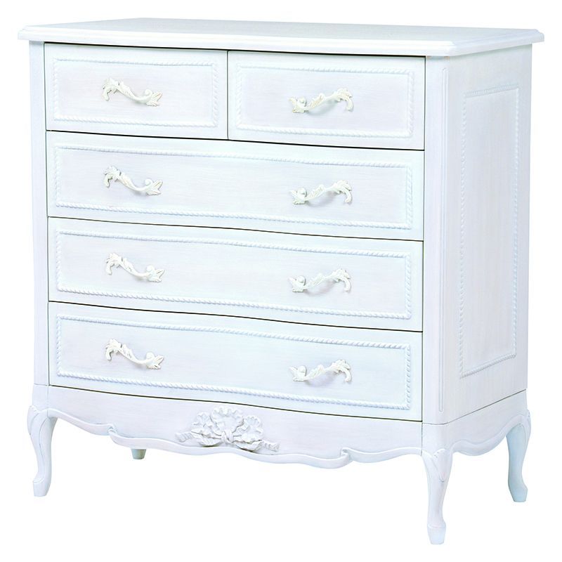 シャビーシック アンティーク風 猫脚ワイドチェスト【Segreta