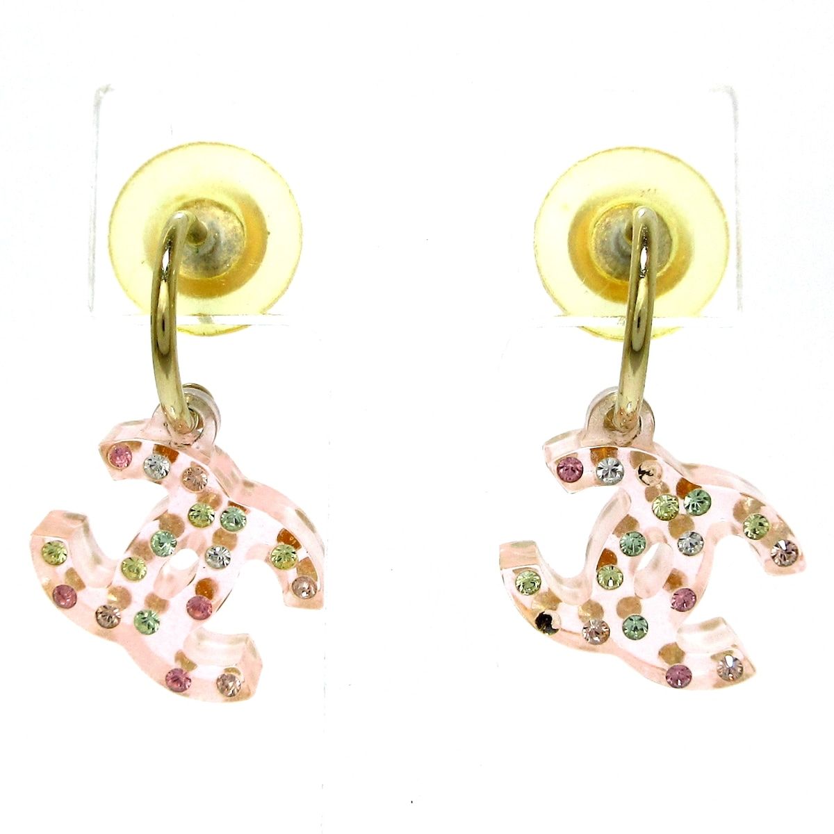 CHANEL(シャネル) ピアス ココマーク ライトピンク×ゴールド×マルチ  