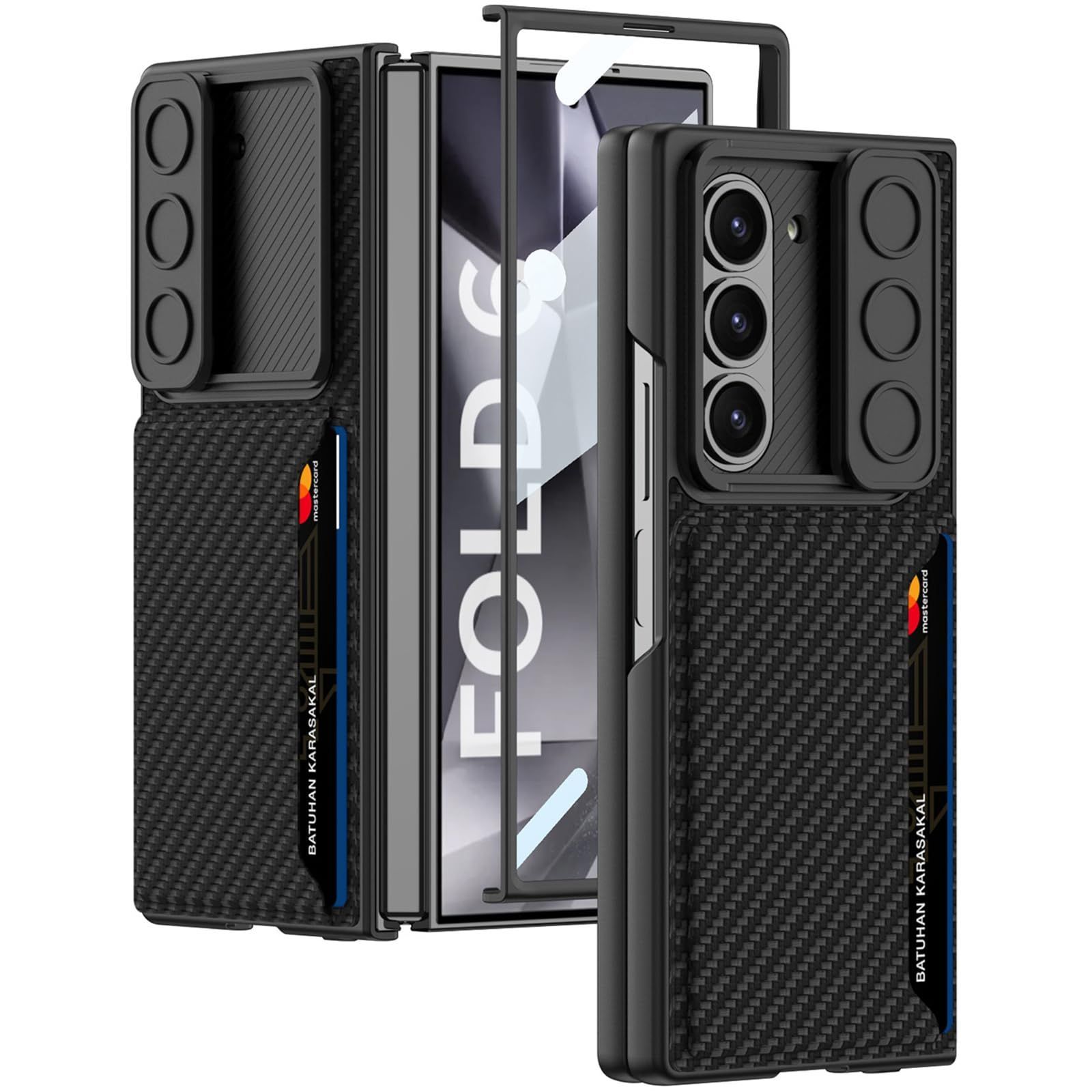 【在庫処分】スクリーンフィルム一体型 PC 落下保護 折り畳み式 ワイヤレス充電対応 スライド式 カメラ保護 レンズ保護 カード収納 Galaxy [SC-55E|SCG28] Z Z Fold6 5G 6ケース スマホケース Fold cover N
