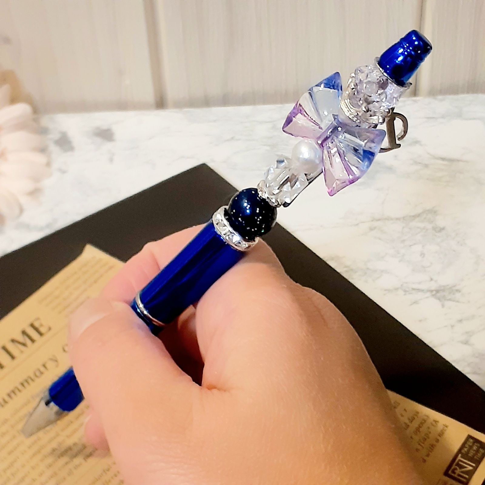 ブルースノーフレークペン カスタムビーズ カスタムボールペン ブルースノーフレークペン カスタムビーズ カスタムボールペン