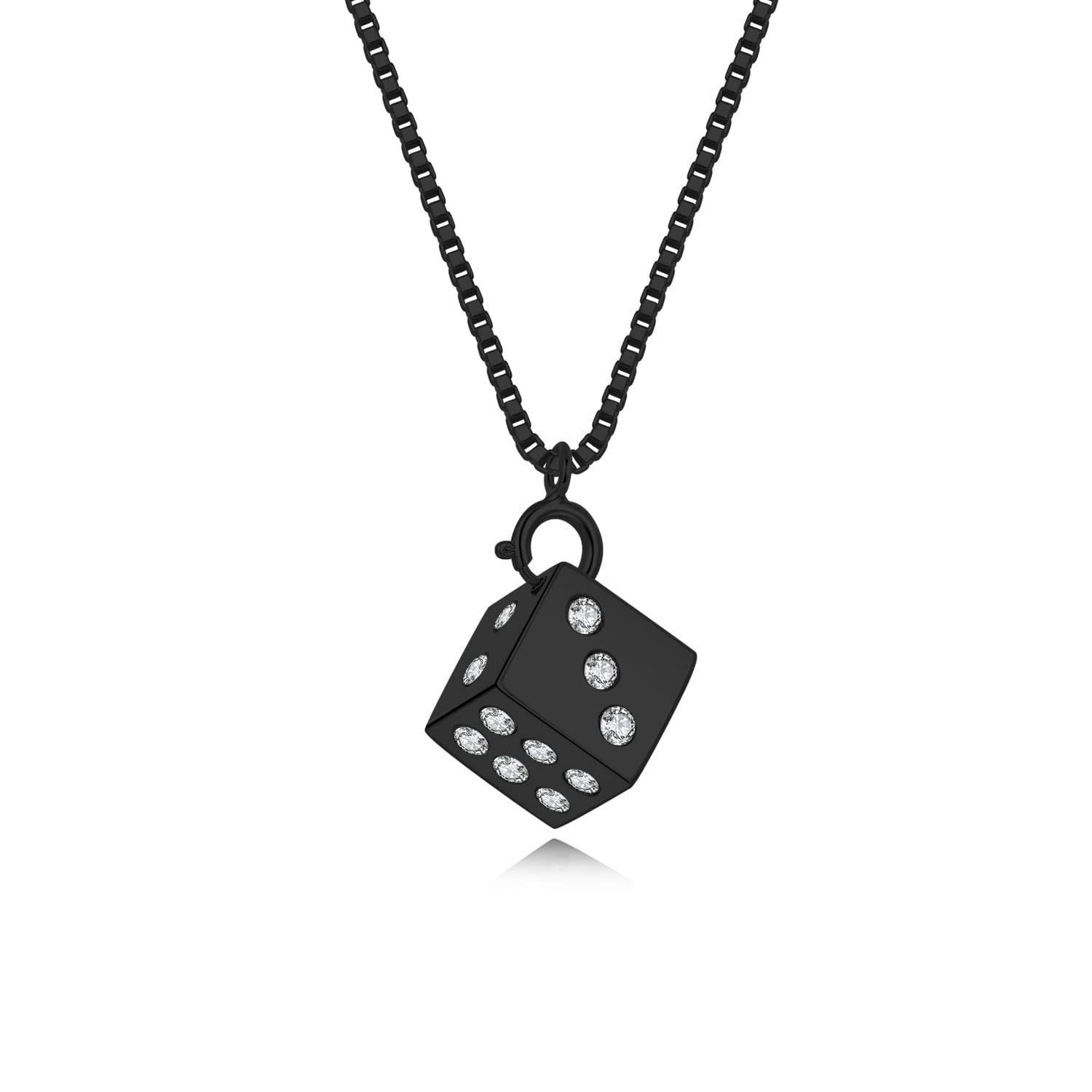 [CLARIBEL] ネックレス メンズ 人気 チェーン シンプル かっこいい ネックレスメンズ ファッション アクセサリー 記念日 ジュエリー ラッキー サイコロ ペンダント