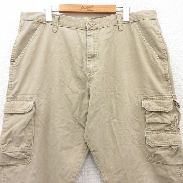 W38/古着 ラングラー カーゴ パンツ メンズ コットン ベージュ カーキ 25aug08 中古 ボトムス ロング