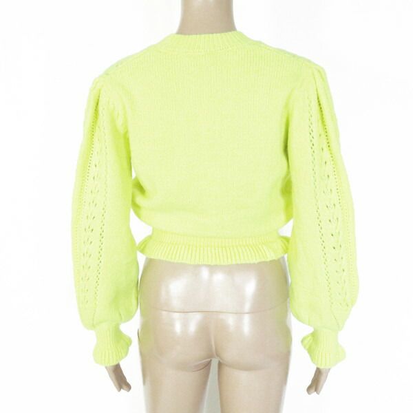 80%OFF エリザベッタフランキ ELISABETTA FRANCHI ニット 40 EKN738 Mサイズ イエロー レディース カーディガン 長袖ニット ネオンカラー イタリア製