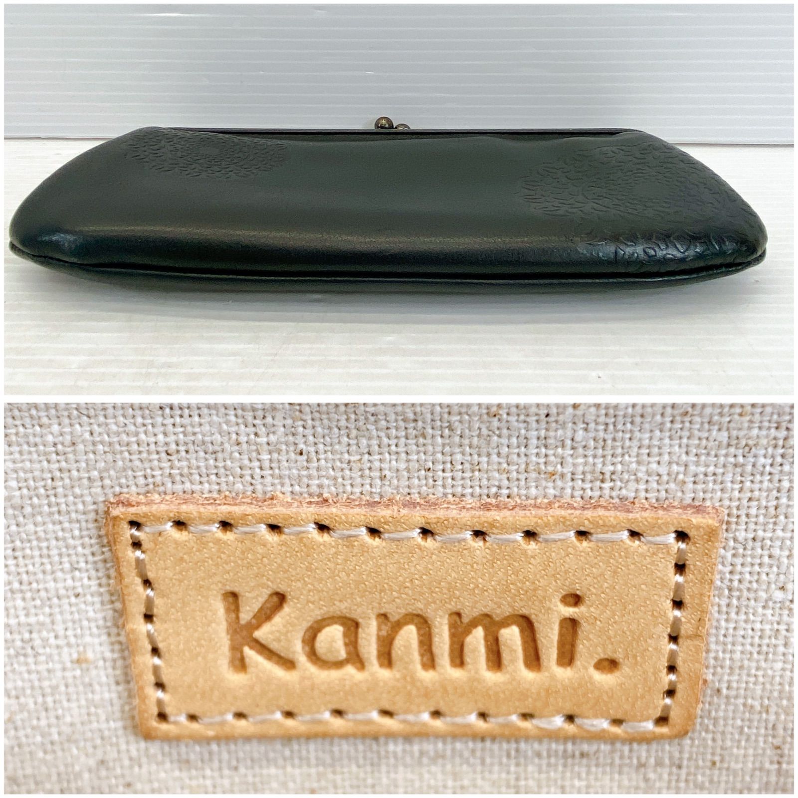 □ Kanmi カンミ がま口 長財布 レザー ブラック 中古品 □ - メルカリ