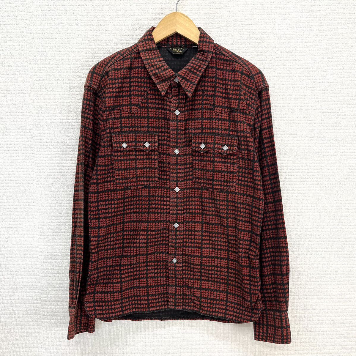 THE FLAT HEAD フラットヘッド BLACKMINT フランネル ウエスタンシャツ 千鳥格子 長袖 40 10119184