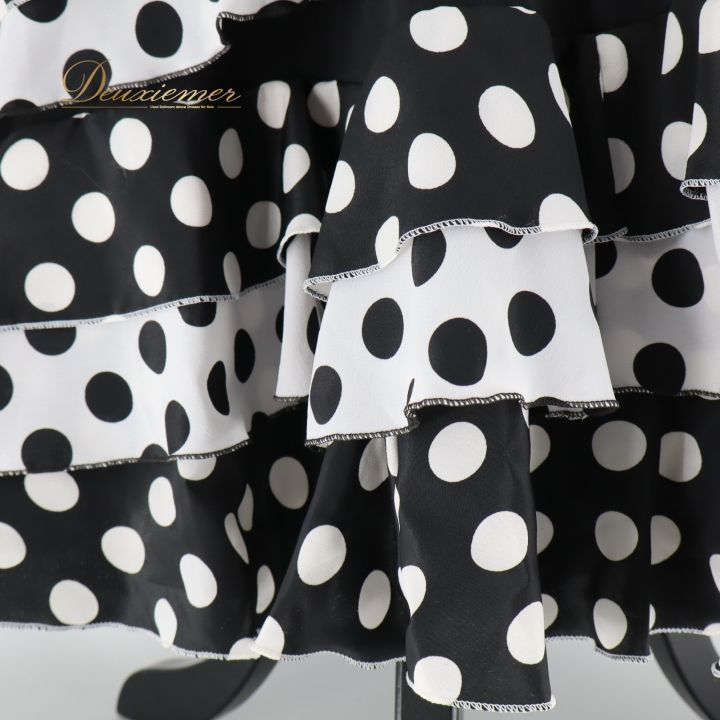 フラメンコ 衣装 ワンピース ドレス 黒 白 ドット 水玉 ボランテ フリル ダンス パーティ 発表会 ブラック系 ホワイト系 prima boutique プリマブティック フラメンコドレス レディース ステージ衣装 踊り おしゃれ スカート