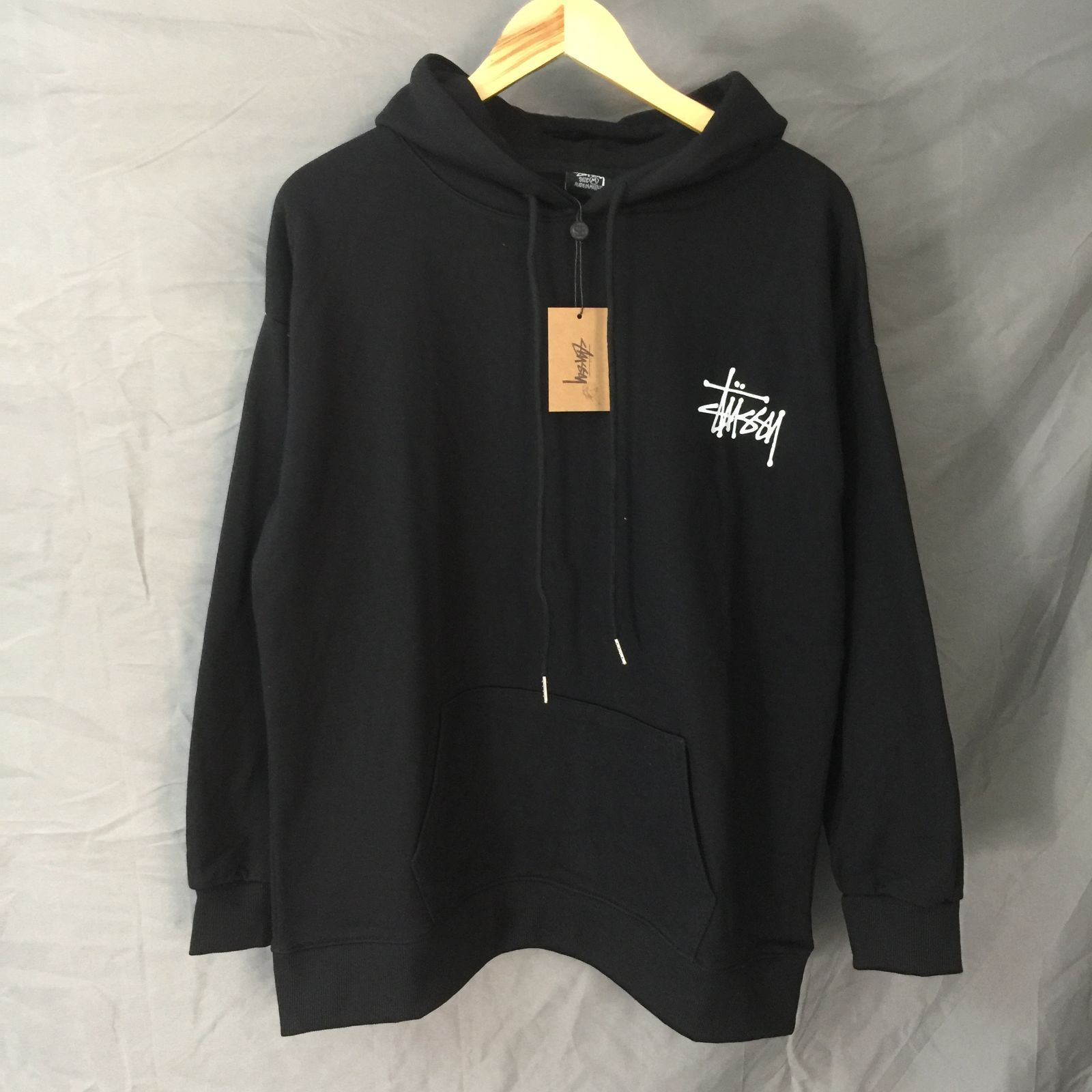 新品未使用 stussy パーカー Lサイズ ブラック 男女兼用 - メルカリ