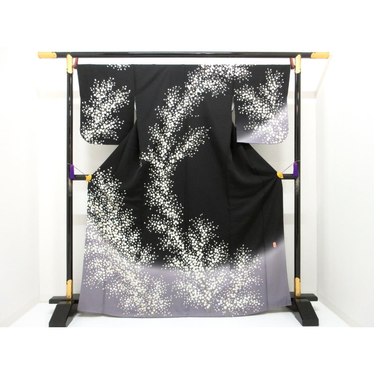 訪問着 友禅金彩加工 刺繍入りボカシ染