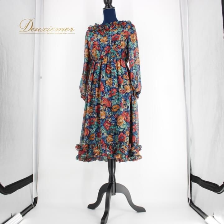 【限定品】 社交ダンス 衣装 スタンダード ドレス ワンピース レッスンウェア レディース オールシーズン 花柄 マルチカラー カラフル LEILIAN レリアン ブルー系 グリーン系 オレンジ系 レッド系 長袖 フラワープリント ダンス衣装 おしゃれ かわいい 今がチャンス！