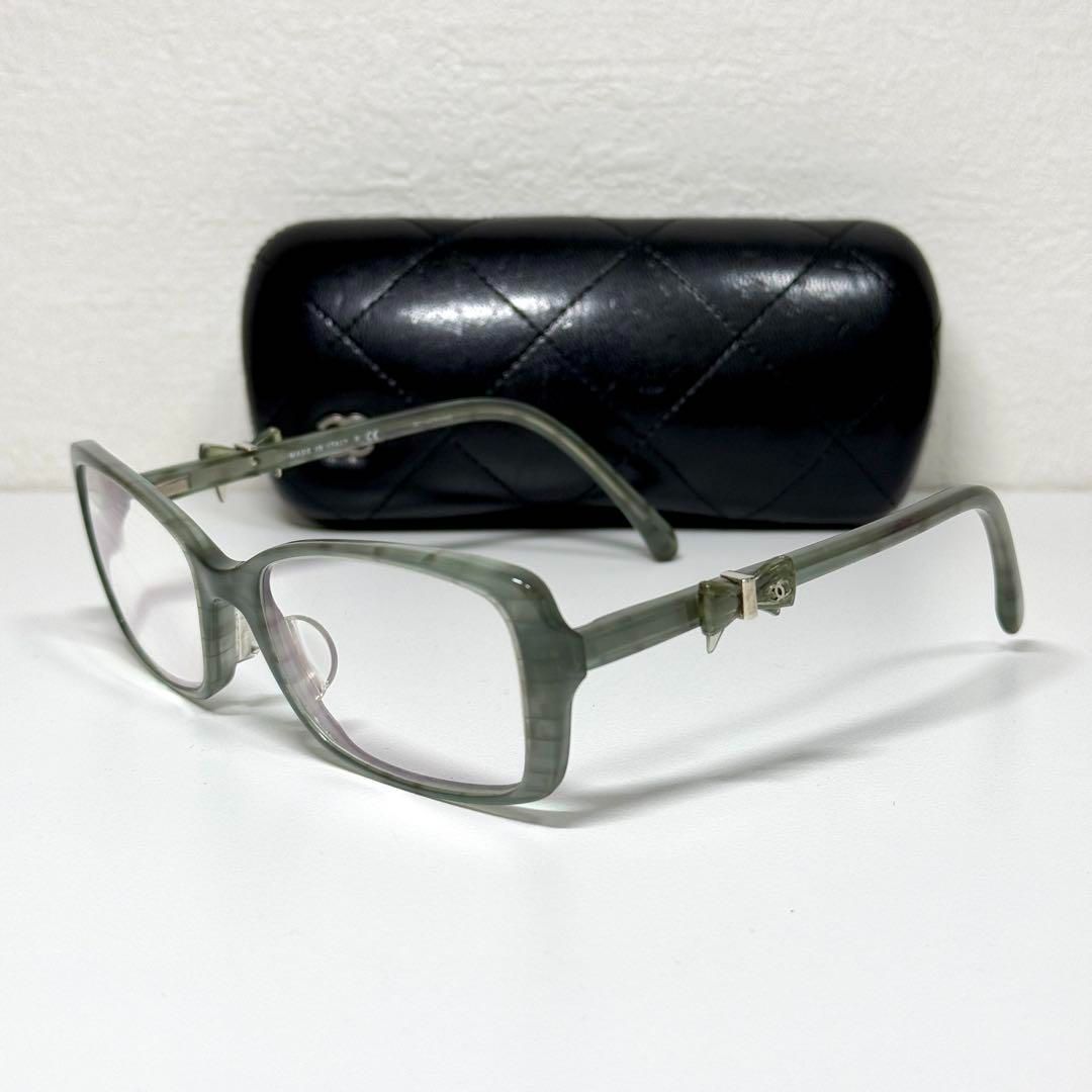 CHANEL サングラス 3248 グリーン リボン ココマーク マーブル シャネル 3248-A c.1308 53□16 135