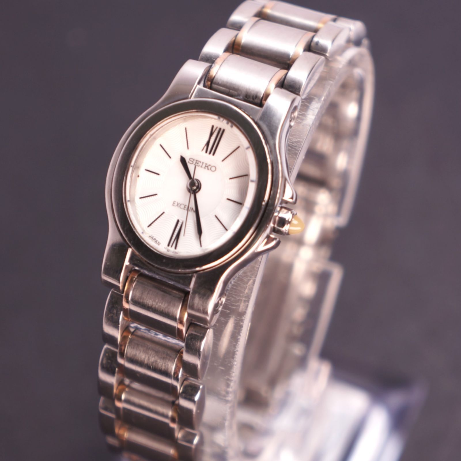 【電池交換済】SEIKO セイコー　エクセリーヌ　白蝶貝ダイヤル 稼働品】セイコー エクセリーヌ 白文字盤 電池交換済 - メルカリ