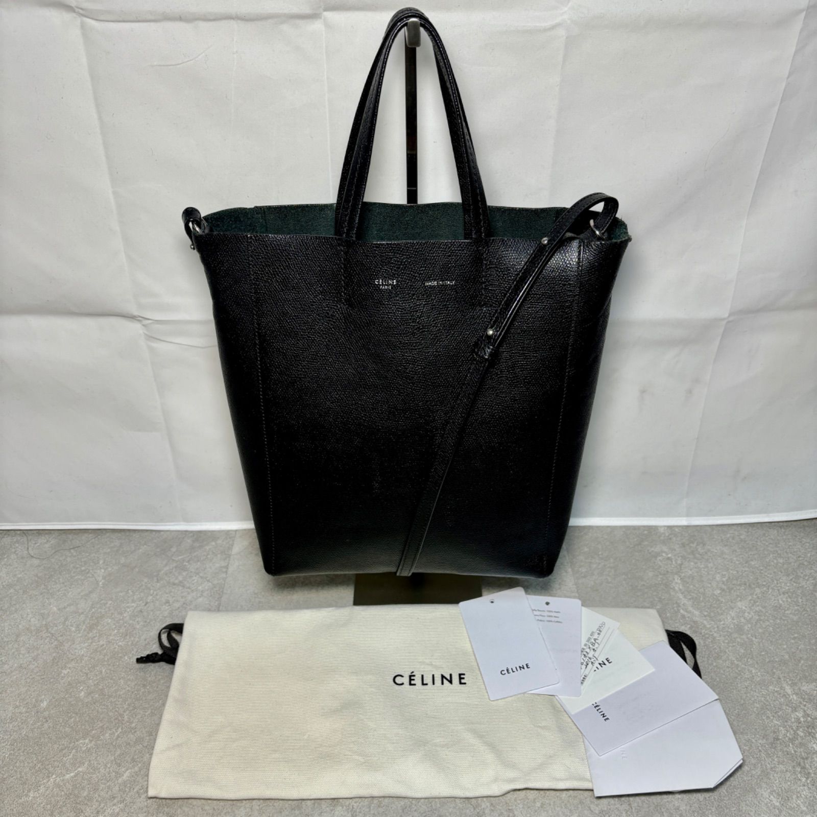 CELINE セリーヌ バーティカルカバ スモール ショルダー/ハンド 2way バッグ 黒 - メルカリ