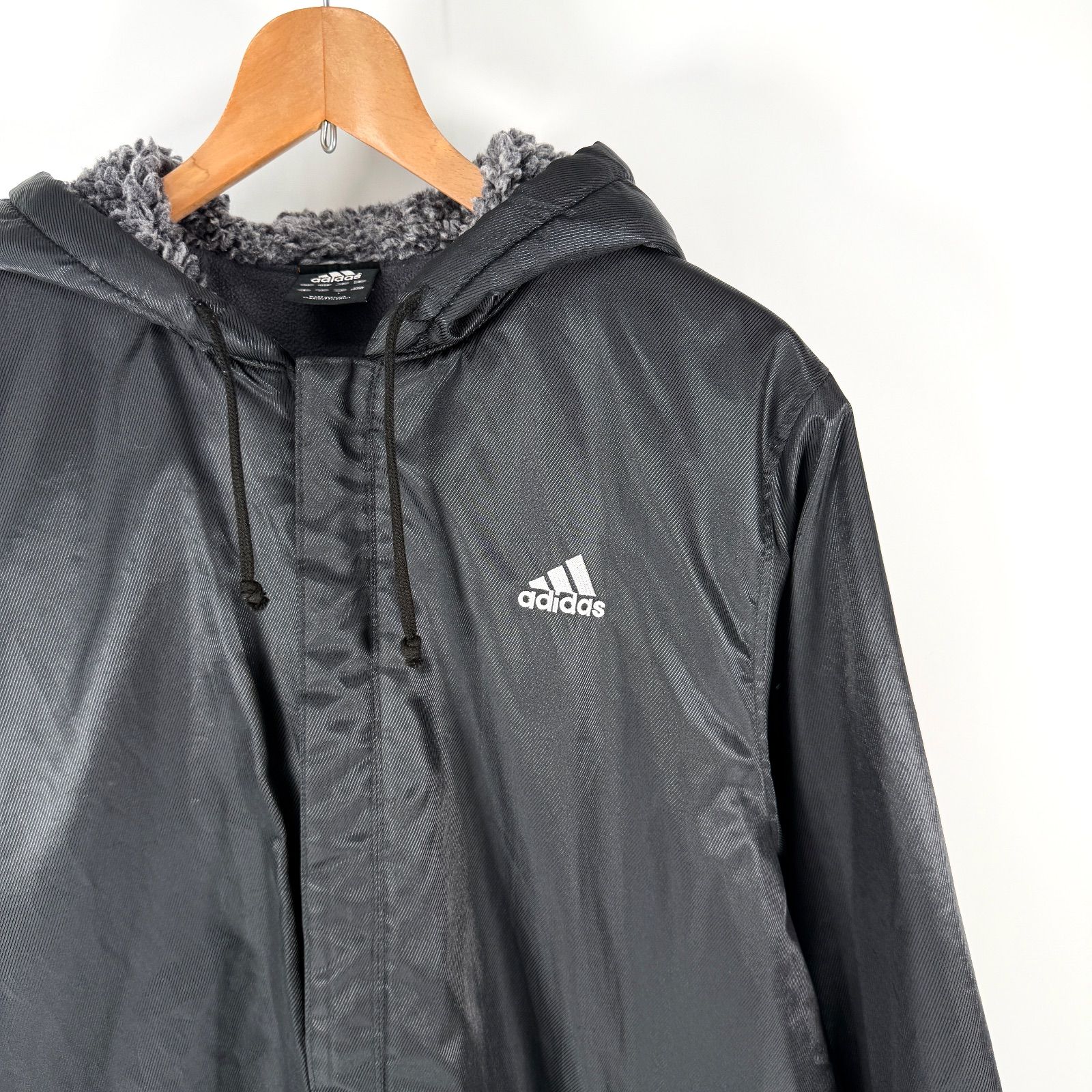 良品☆アスレタ〔130〕キッズ ベンチコート フード付 ダブルジップ 黒