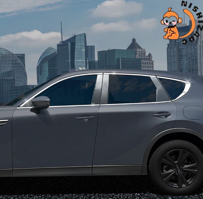 マツダ CX-60 2025 年モデル 用 ステンレス製ウィンドウモール MAZDA ウィンドウ外装デコレーションモール