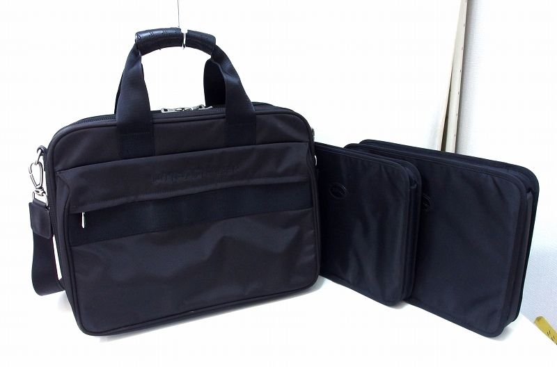 LONGCHAMP レザー ビジネスバッグ ブラック/ブルー ロンシャン LONGCHAMP バッグ （ネイビー） -ファッション通販