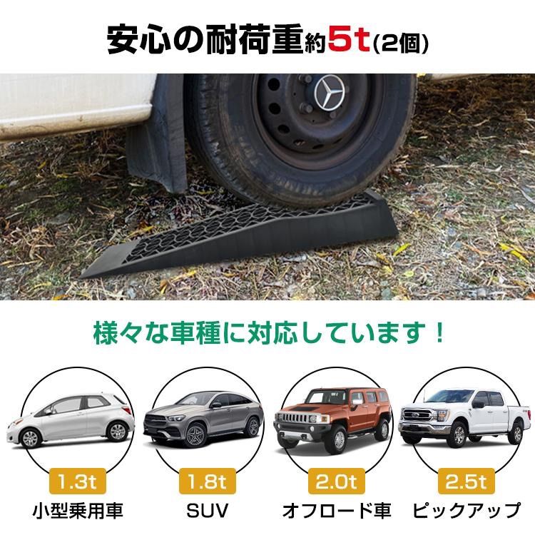 車 カースロープ 2個 5t ローダウン車 軽量 大型車 ジャッキ アシスト ジャッキアップ補助 タイヤ交換 オイル交換 整備用 カーランプ メンテナンス スロープ