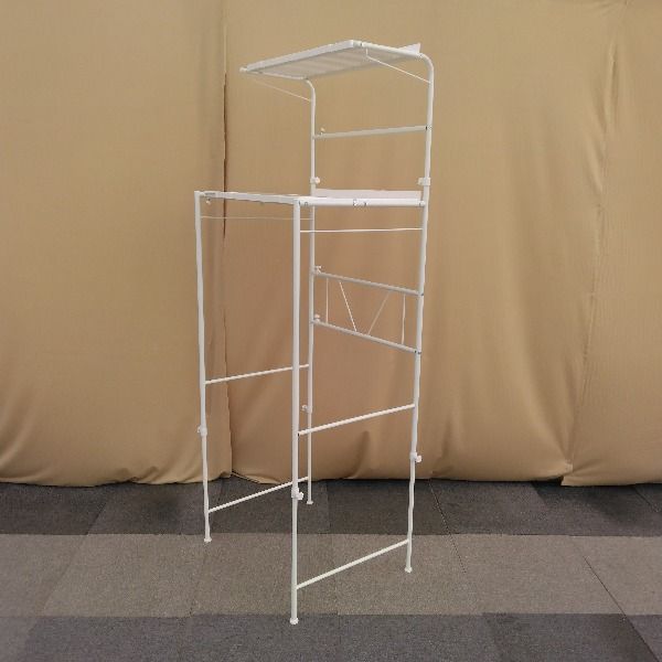 ホワイト 段差対応＆たっぷり奥行ランドリーラック