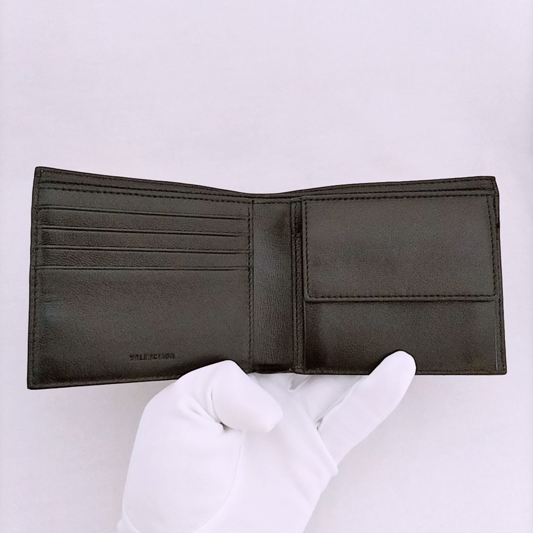 新品未使用】BALENCIAGA CASH 2つ折り財布 小銭入れ付 ラムスキン 