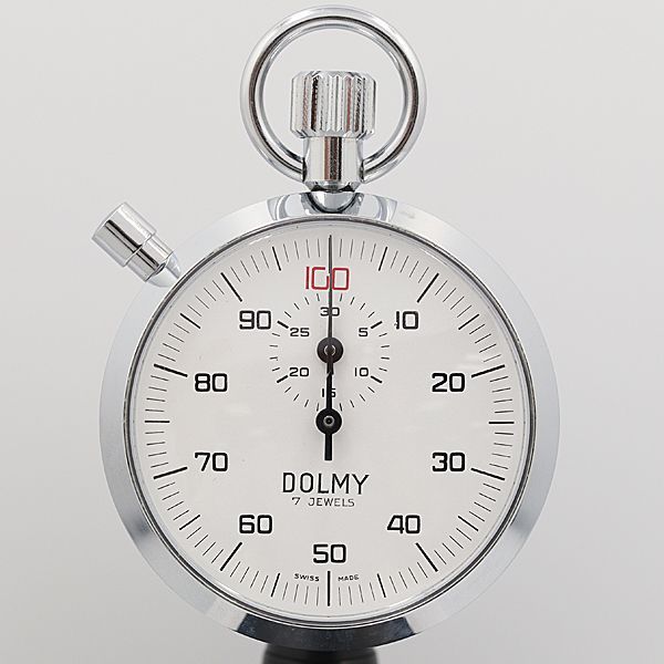 デッドストック級 稼働 未使用品 箱付 DOLMY 手巻 1237-51 7石 白文字盤 ストップウォッチ OGH 9527ABC5501000
