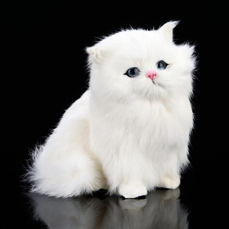 本物そっくり リアル 猫のぬいぐるみ お座り ねこ ラビットファー