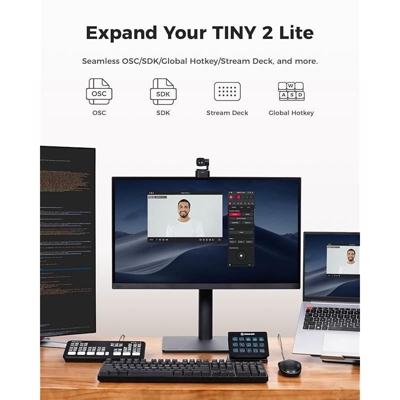  OBSBOT TINY 2 Lite Webカメラ 4 K ウェブカメラ AI搭載 自動追跡 4800万画素 HDR 位相差検出AF フィルター加工 ノイズ低減 会議 ライブ配信 ビデオ通話 PC Mac Windows 0 周辺機器 Wii