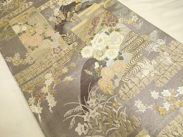 専用ページ　正絹　六通袋帯【花唐草】No2580 正絹六通袋帯【花唐草】No2580