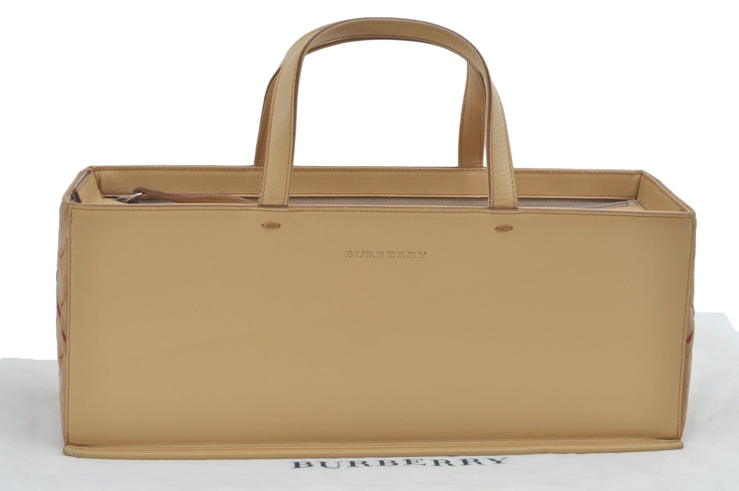 BURBERRY バーバリー ヴィンテージ レザー スエード ハンドバッグ ベージュ 2935N