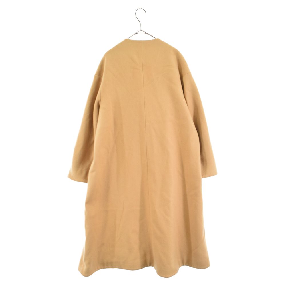 HYALINES (ハイアリン) ウールカシミヤ混ノーカラーロングコート  