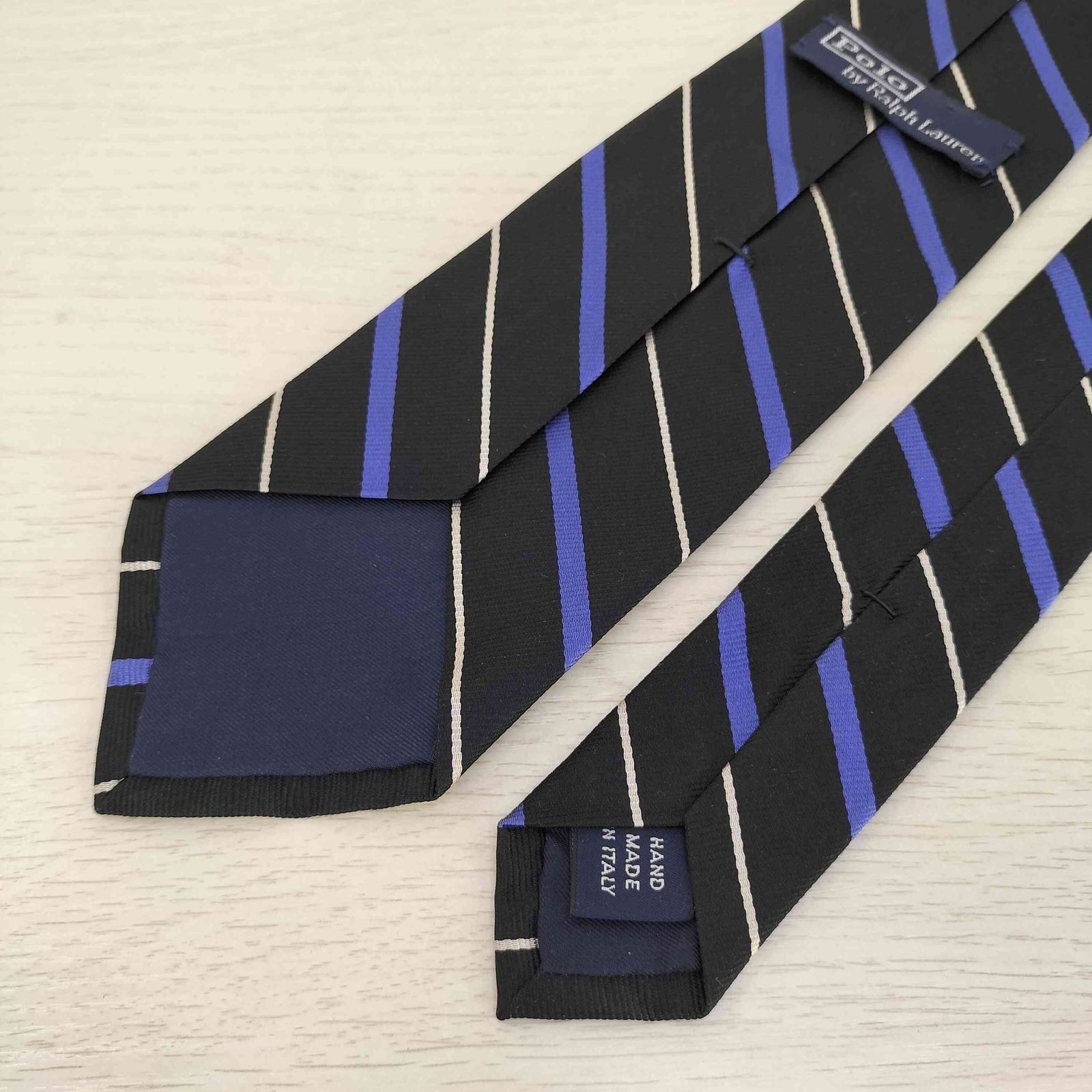 【タグ付き未使用】　ポロバイラルフローレン　ネクタイ　ストライプ　ロゴ　刺繍 Polo Ralph Lauren 刺繍ロゴ ストライプ ジャガードネクタイ 赤