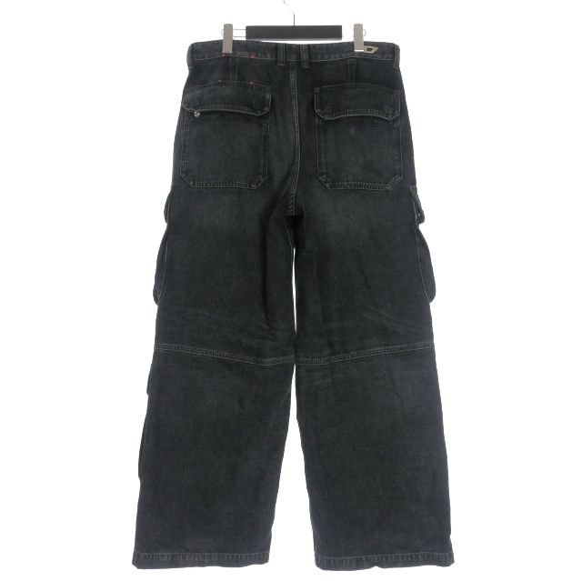 DIESEL ブラック カーゴ【最終値下げ】 DIESEL (ディーゼル) ストレッチ カーゴポケット ジョグジーンズ D