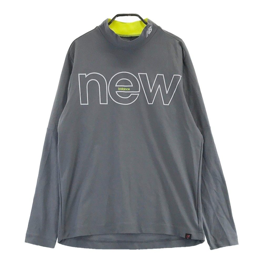 サイズ：5 NEW BALANCE GOLF ニューバランス  ロゴプリント ハイネック長袖Tシャツ  グレー系 [240101441691] ゴルフウェア メンズ ストスト サイズ：5 NEW BALANCE GOLF ニューバランス ロゴプリント