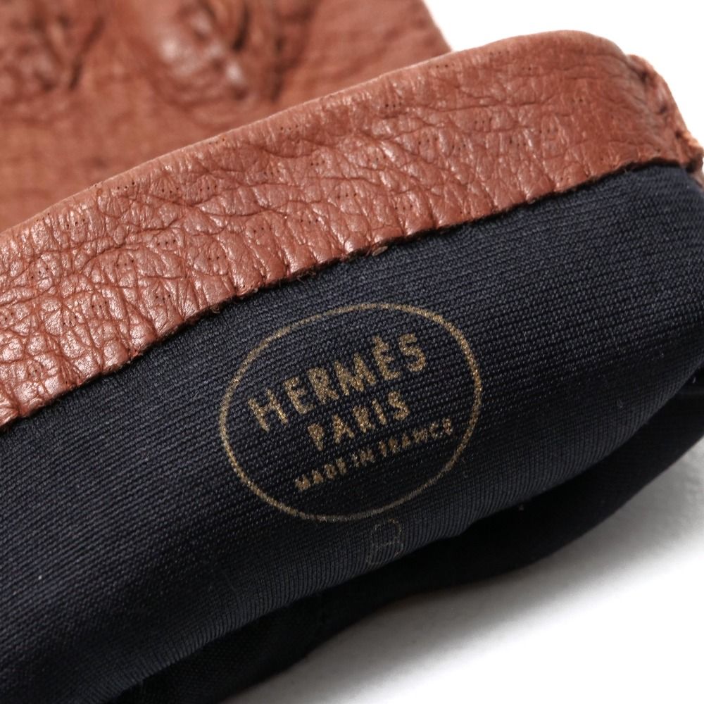 美品　HERMES エルメス シルクインレザーグローブ　サイズ7 HERMES エルメス グローブ 手袋 サイズ表記7 ラムスキン レザー