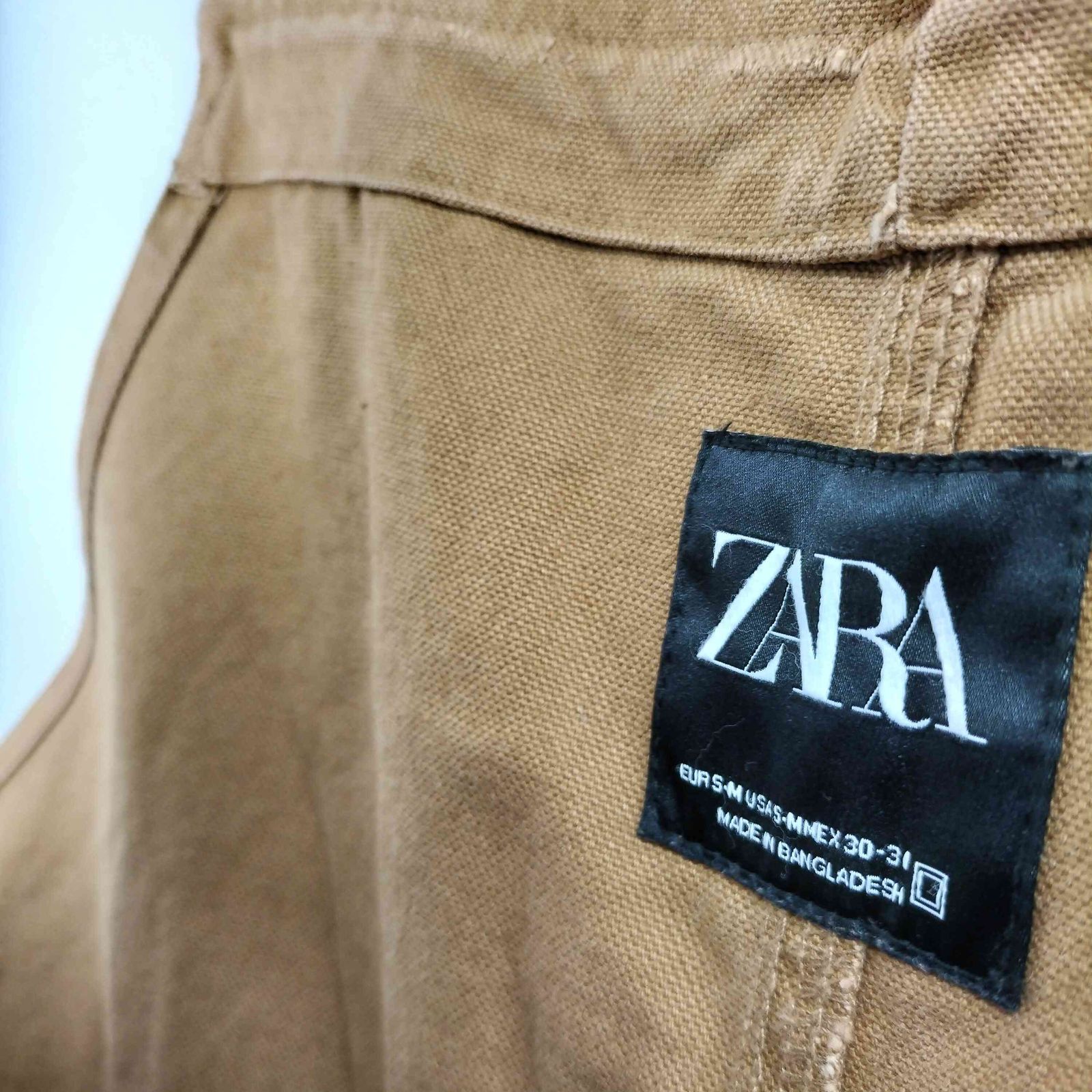 ザラ ZARA ダック地ダブルニーオーバーオール メンズ  S-M