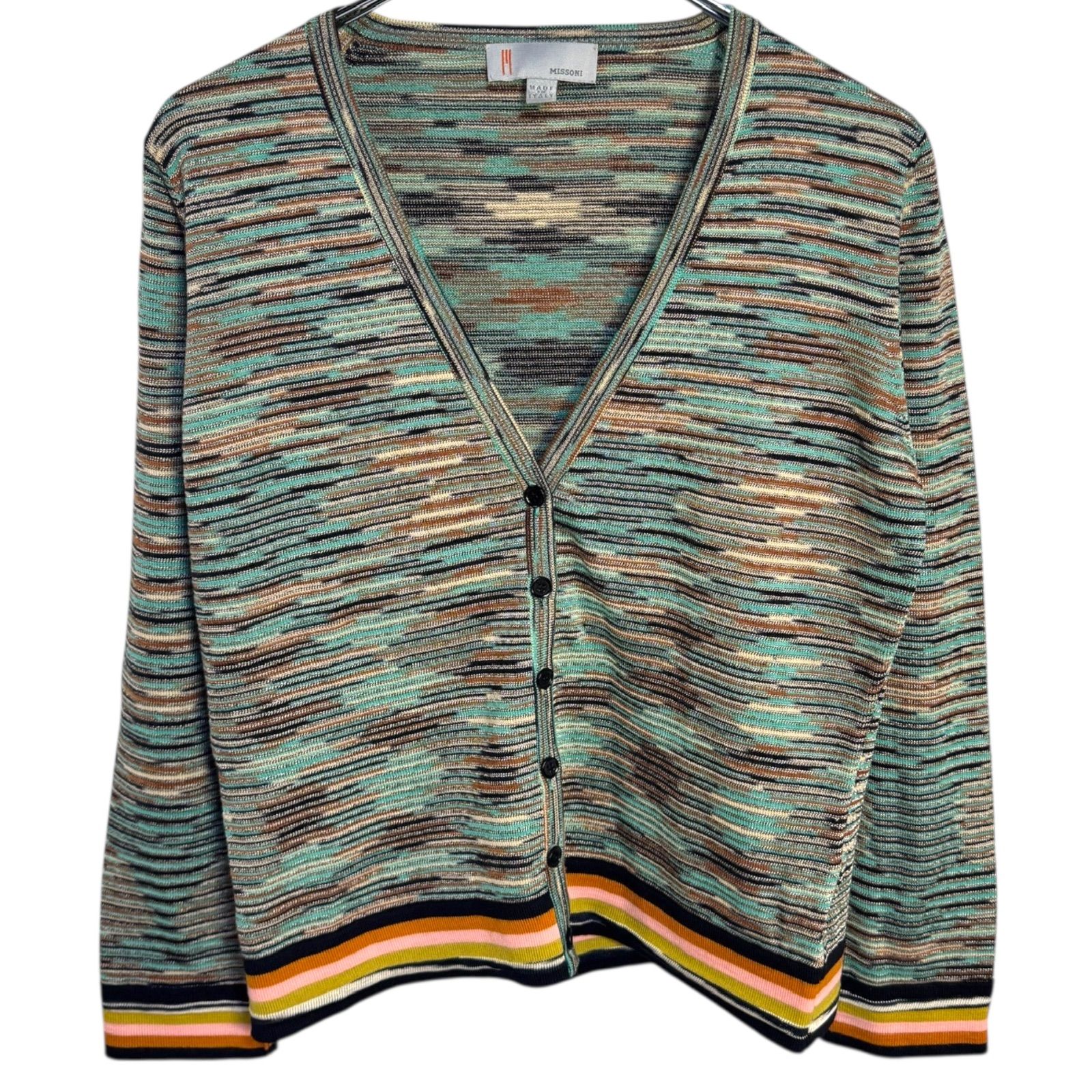 Z1518MISSONI ミッソーニ カーディガン ボーダー マルチカラー