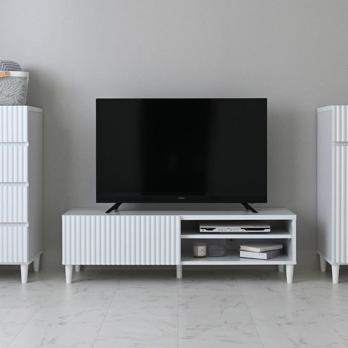 ウェーブデザイン おしゃれ テレビボード 幅120cm テレビ台 TVボード ローボード MARWIL-DEMENAGEMENTS_CH