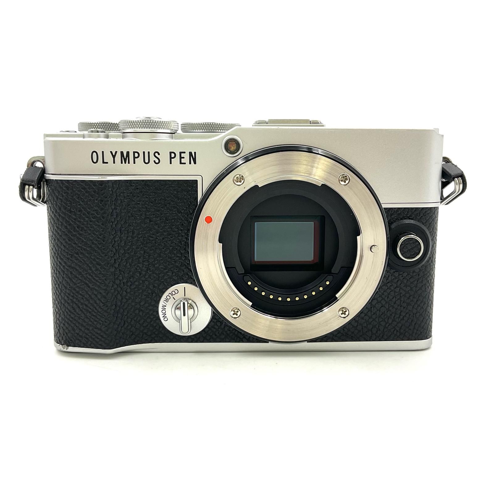 全額返金保証 最速発送 OLYMPUS デジタル一眼 PEN E-P7 ボディ シルバー 動作 済 シャッター9879回