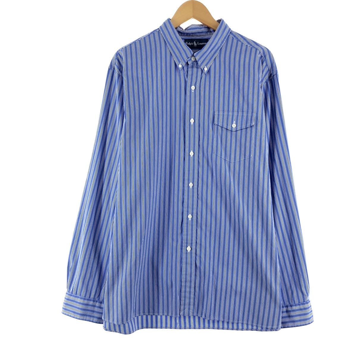 古着 ラルフローレン Ralph Lauren 長袖 ボタンダウンストライプシャツ メンズXXL/eaa374468