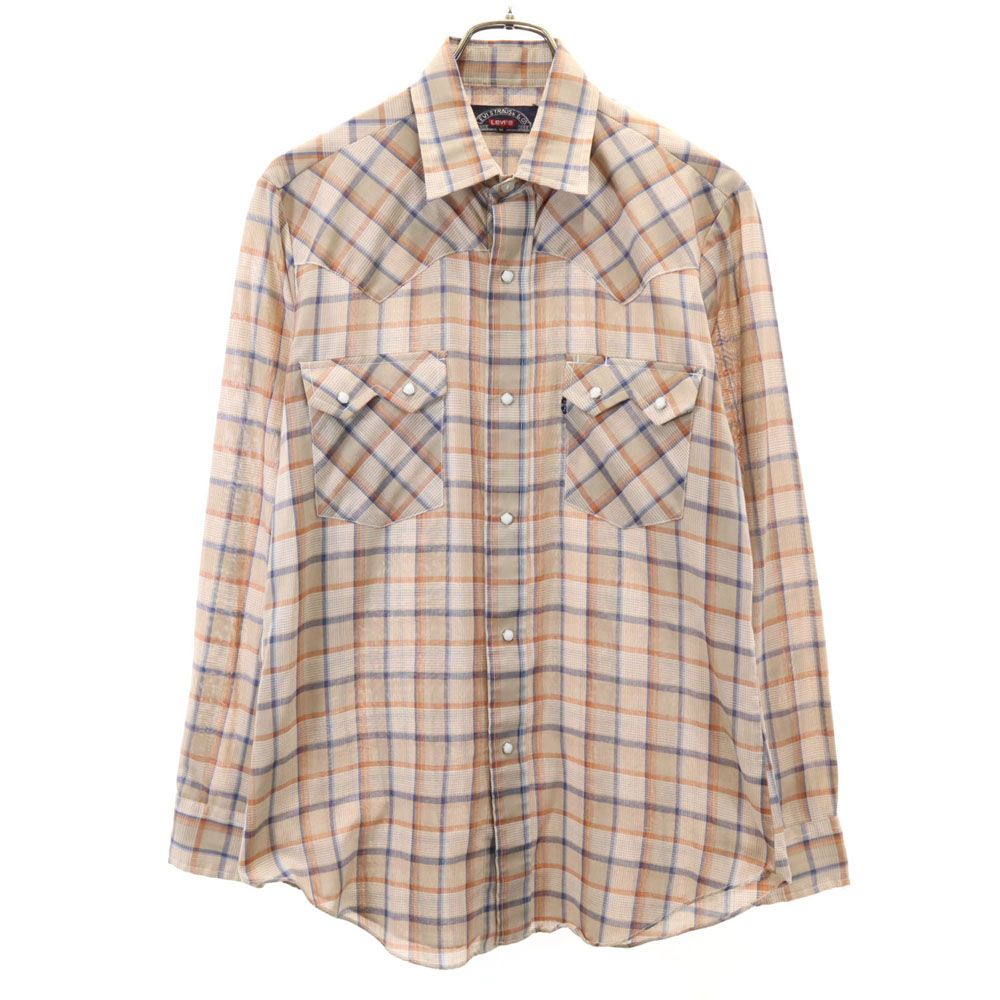 リーバイス 70s BIG E ヴィンテージ チェック柄 長袖 シャツ 13/14 ベージュ系 Levi's レディース Levi's - リーバイス 70s BIG E ヴィンテージ チェック柄 長袖 シャツ