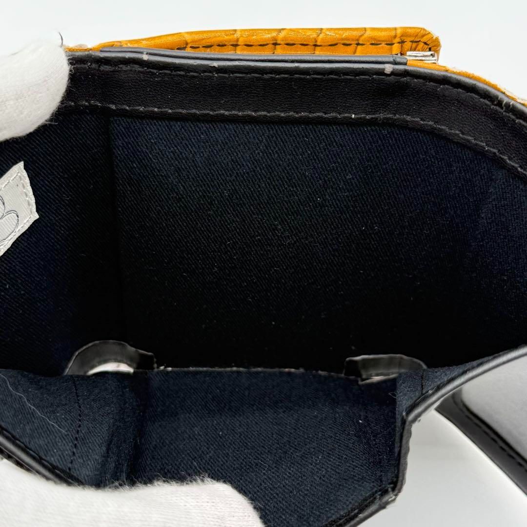 【良品】Vivienne クロコ型押し 三つ折り財布 がま口財布 オーブ 惑星 良品】Vivienne クロコ型押し 三つ折り財布 がま口財布 オーブ