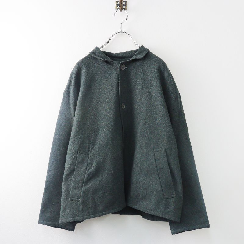 美品 veritecoeur ヴェリテクール 縮絨加工ジャケット モスグリーン