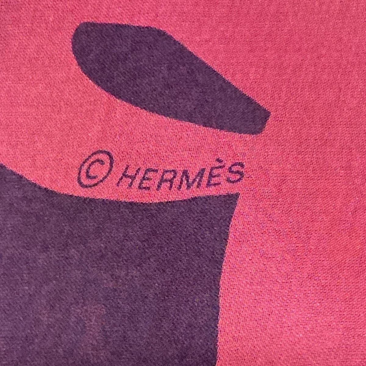 HERMES(エルメス) スカーフ カレ140 ネイビー×ピンク BRIDES de GALA