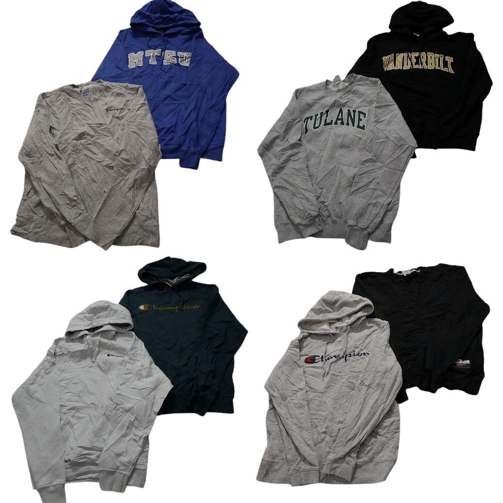 古着卸 まとめ売り チャンピオン Champion スウェット 8枚セット メンズ M アーチロゴ センターロゴ フーディー 古着 NC0981