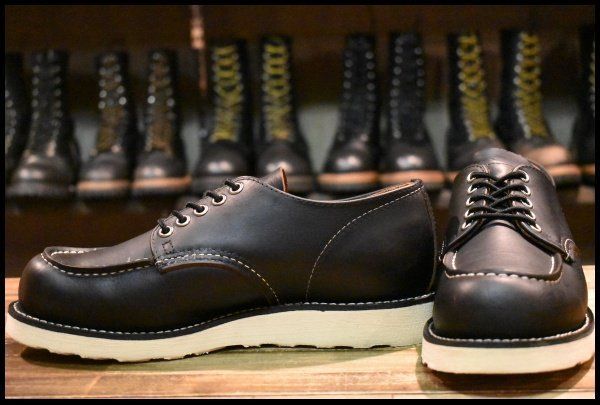 【7.5D 美品 23年】レッドウィング 8090 オックスフォード 黒 ブラックプレーリー モックトゥ ローカット ブーツ redwing HOPESMORE【EL245】